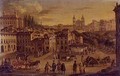 View of Rome with trinita dei Monti in distance - (after) Caspar Andriaans Van Wittel