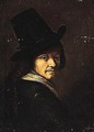 Portrait of a man, wearing a black hat and coat - Dutch School