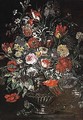 Still life of roses, tulips, irises, daffodils, carnations, and other flowers - (after) Andrea Scacciati