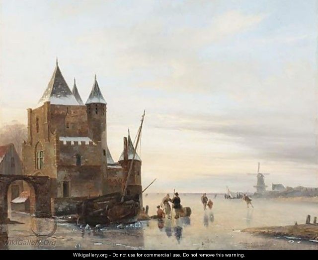A Winter Landscape With Skaters On A Frozen River, A 