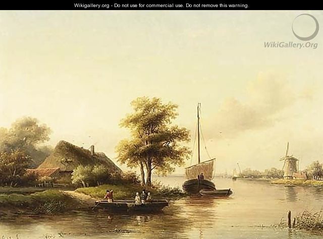 A River Landscape In Summer - Jan Jacob Coenraad Spohler