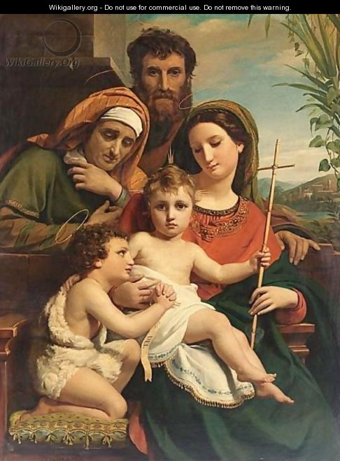 The Holy Family With Saint John The Baptist And Saint Elisabeth - Francois-Joseph Navez