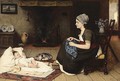 Resting By The Fire - David Adolf Constant Artz