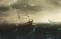 Galleons On Stormy Seas - (after) Andries Van Eertvelt