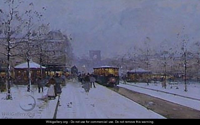 La Fete De Neuilly And Paris In The Snow, Porte Maillot A Pair - Eugene Galien-Laloue