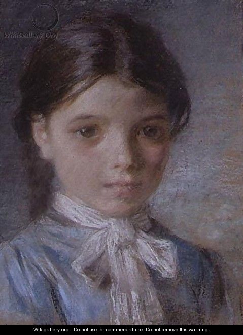 Portrait Of A Young Girl - Leon Augustin Lhermitte