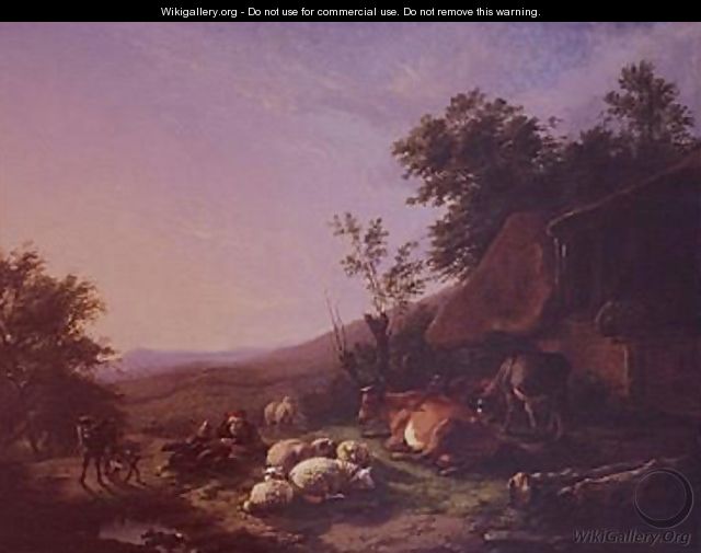 Landscape With Farm Animals - Eugène Verboeckhoven