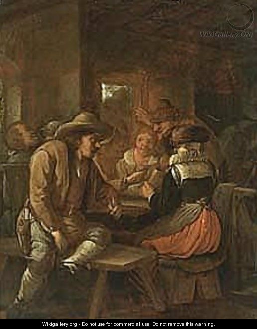 Peasants Drinking And Smoking At A Table In An Inn - (after) Egbert Jaspersz. Van, The Elder Heemskerck
