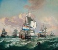 A Squadron Of Dutch Indiamen In Choppy Seas - Jan Claes Rietschoof