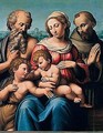 The Madonna And Child With The Infant Saint John The Baptist And Saints Jerome And Francis - Innocenzo Franucci (Innocenzo Da Mola)