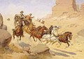 Attack on the stagecoach - Herman Wendleborg Hansen