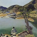 Mirrored lake desert - Walter Ufer