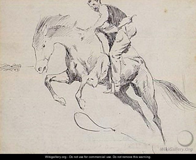 Sketch of Turn him loose, bill - Frederic Remington