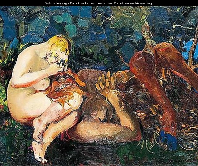 Nude with satyr - Philip Andreevich Maliavin