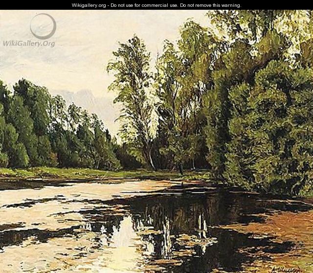 Reflections in a woodland lake - Andrei Nikolaevich Shilder