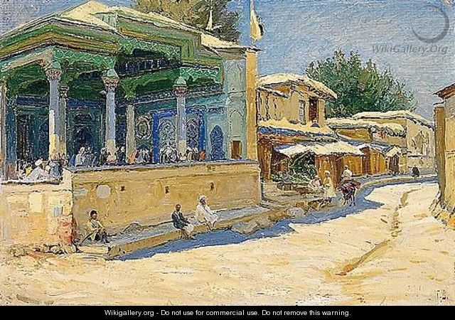 Outside the Mosque - Genrikh Genrikhovich Schmidt