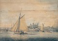 Shipping On The Thames Near Tower Bridge With The Tower Of London Beyond - William Anderson