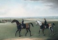 Two Racehorses And Their Jockeys Exercising On Newmarket Heath - James Seymour