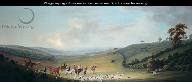 An Extensive Landscape With Hunting Party - Thomas Smith of Derby