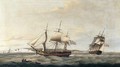 H.M.S. Thornton In Two Positions Off Dover - Thomas Luny