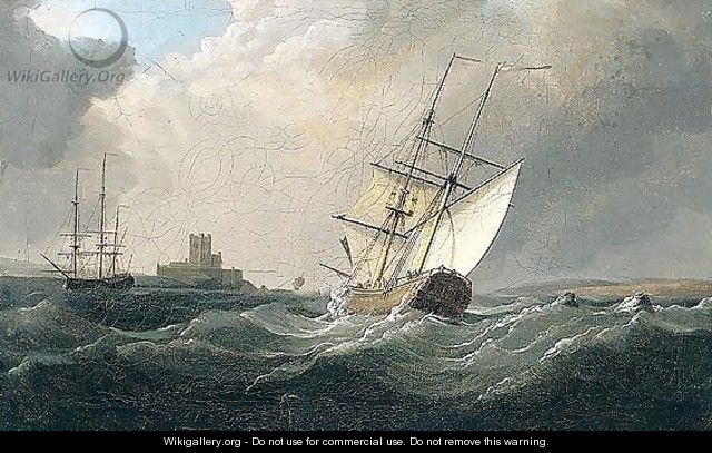 A Briganteine In A Fresh Breeze Off A Fort - Charles Brooking