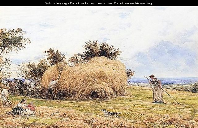 Stacking Barley Near Witley, Surrey - John Linnell
