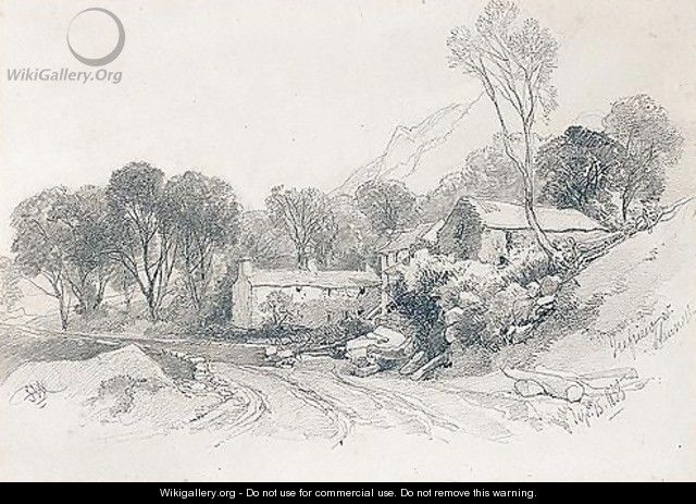 Cottages At Trefriw, Carnarvonshire, Wales - James Duffield Harding