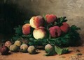 Panier De Peches Et Prunes - Leon Charles Huber