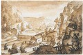 Mountainous river landscape with a view onto a mill - (after) Joos Or Josse De, The Younger Momper
