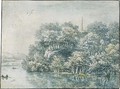 Drawn With The Brush In Gray Wash With Touches Of Yellow, Pink And Blue Wash. - Adriaen Hendricksz Verboom