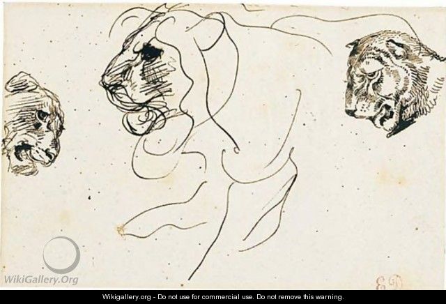 Pen And Brown Ink - Eugene Delacroix