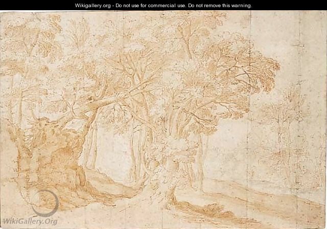 A wooded landscape - Hans Bol - WikiGallery.org, the largest gallery in ...