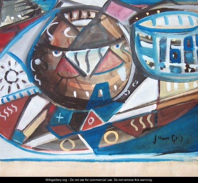 Sundial, ceramic bowl, compasses - Juan Gris