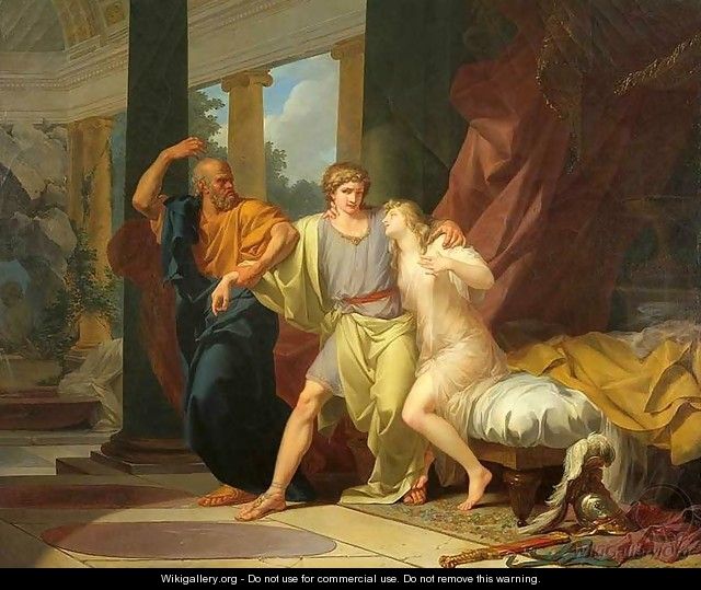 Socrates Dragging Alcibiades from the Embrace of Aspasia - Jean-Baptiste Regnault
