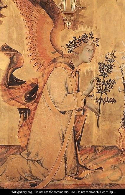 The Annunciation and Two Saints (detail) - Simone Martini