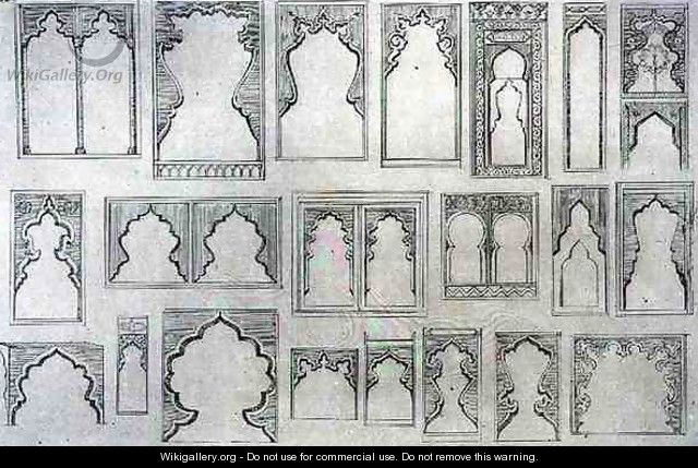 Islamic and Moorish arch designs for balconies, windows etc - (after) Albanis de Beaumont, Jean Francois
