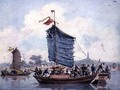 Chinese river scene with Junks under sail - William Alexander