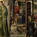 Annunciation, centre left panel of polyptych - (after) Jost Amman