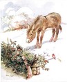 'Very cold and ground all white. Can't find anything to eat', illustration from 'The Naughty Neddy Book' - Anne Anderson