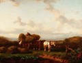 Animals Grazing in a Meadow - Hendrikus van de Sende Baachyssun