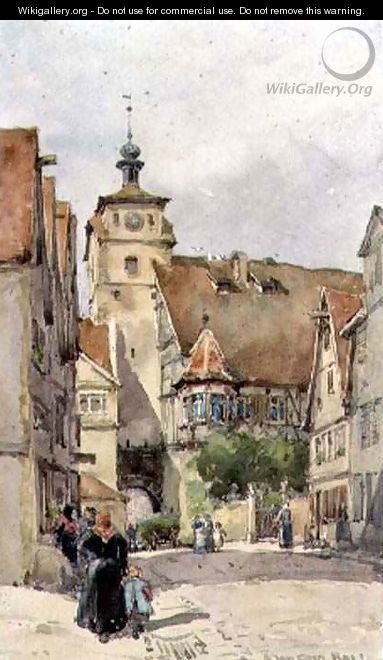 Street Scene, Rotenburg, showing the Weisser Turm and the Judentanzhaus - Wilfred Williams Ball