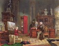 David Roberts (1796-1864) and his granddaughter in his studio - John Ballantyne
