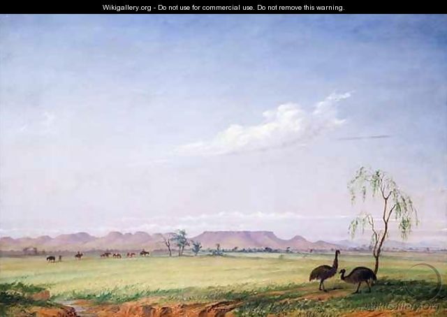 Emus on the Trap Plain 2 - Thomas Baines
