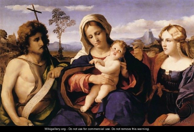 Virgin and Child with St John the Baptist and Mary Magdalene - Jacopo d