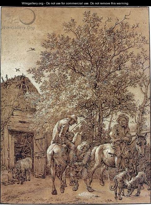 Horsemen near a Barn - Paulus Potter