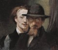 Double Portrait of Marees and Lenbach - Hans von Marees