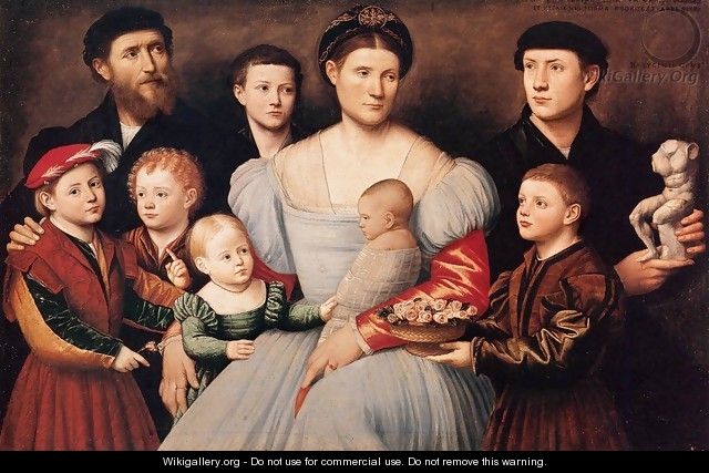 Portrait of Arrigo Licinio and His Family - Bernardino Licinio