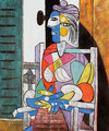 Woman Seated before the Window - Pablo Picasso (inspired by)