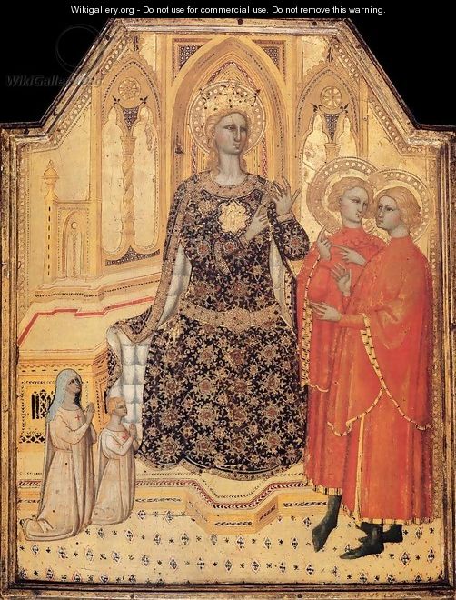 St Catherine Enthroned with Two Saints and Two Donors - Cenni Di Francesco Di Ser Cenni