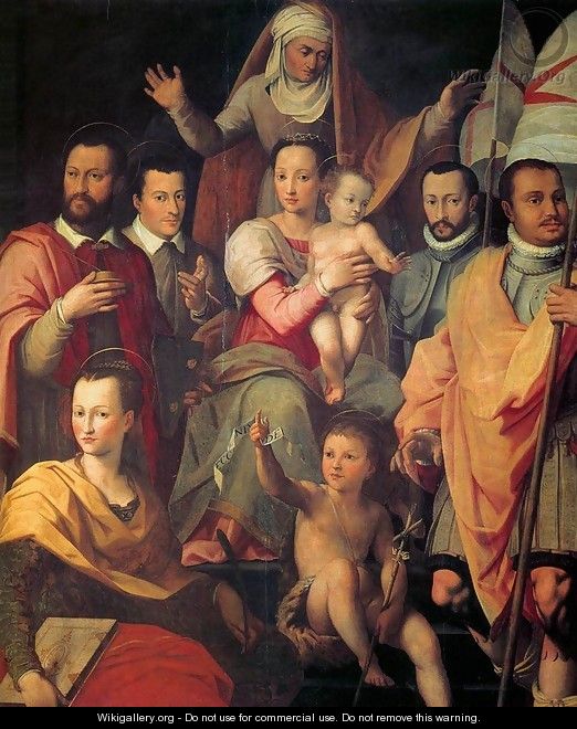 Virgin and Child with St Anne and Members of the Medici Family as Saints - Giovanni Maria Butteri